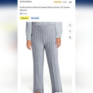 No Boundaries Cable Knit Sweater Wide Leg Pants